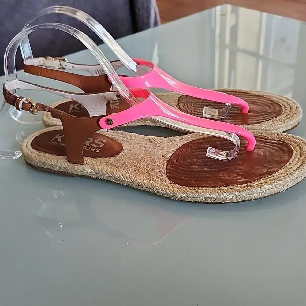Michael Kors Barbiecore Pink Stephy Espadrille Sandals Size 9.5 Barbiecore